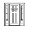 9-panel with prairie-style sidelites
Unit Dimension 71-1/4" x 85-5/8"
Door Dimension 40" x 82-5/8"
Panels - flat
Glazing - IG, SDL